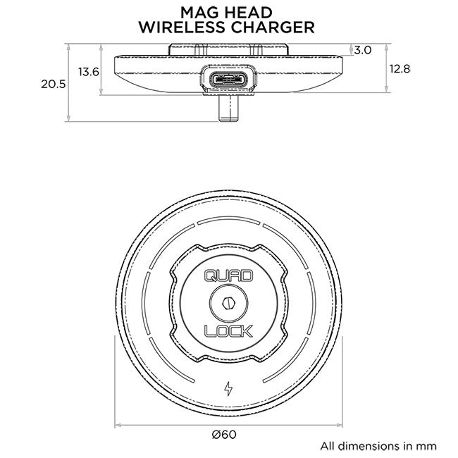 Quad Lock Car - MAG Wireless Charging Head