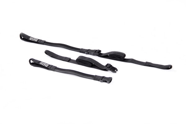 SW MOTECH ROK STRAPS 2 ADJUSTABLE STRAPS BLACK 500-1500 MM SIZE ADJUSTABLE STRAPS WITH ELASTIC BAND