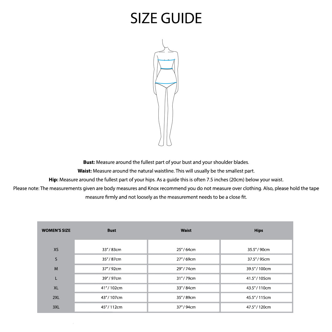 KNOX Size Chart - Womens Jackets
