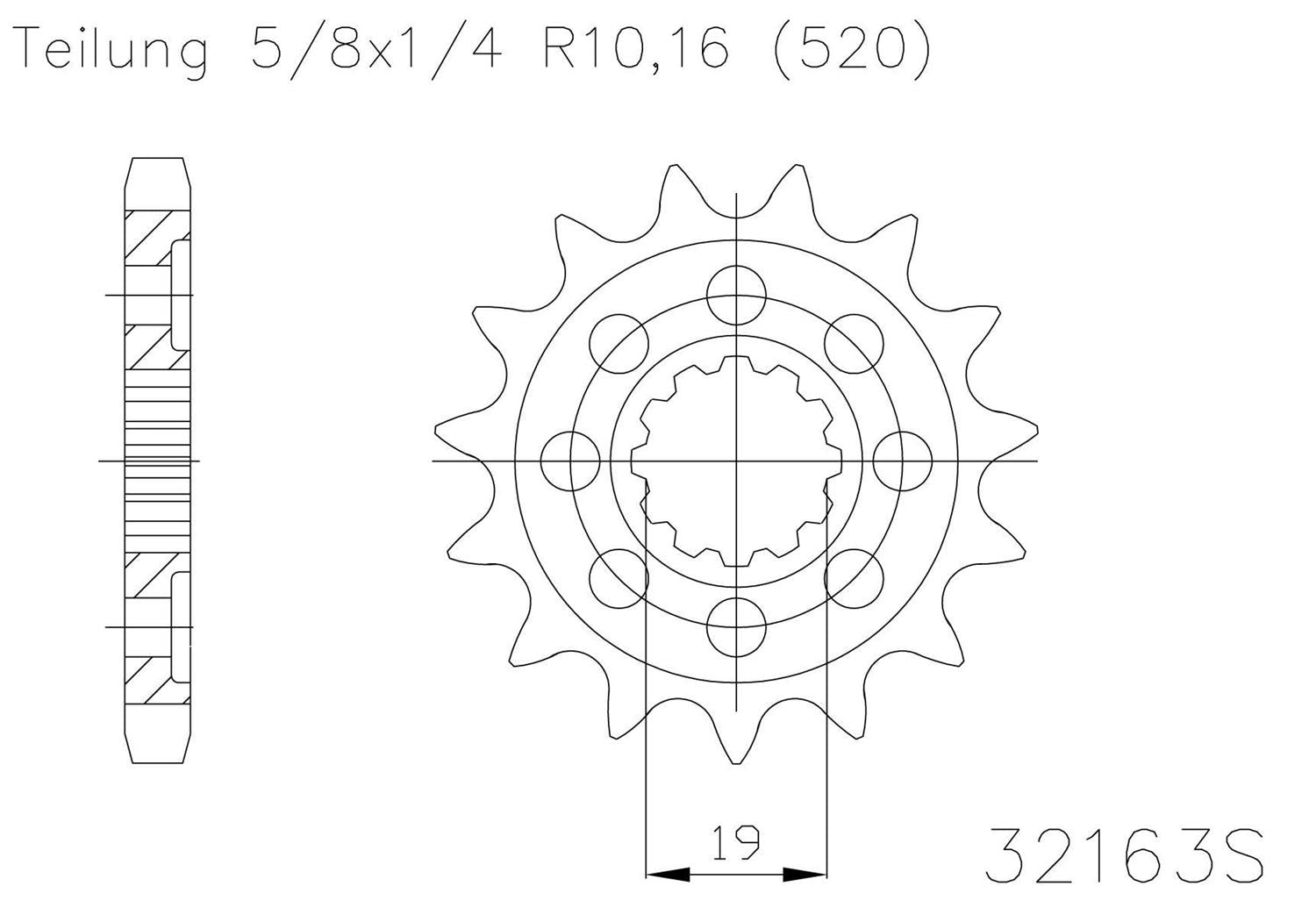 SPROCKET FRONT MOTO MASTER STEEL 13T HUSQVARNA TC250 TE250 TE310 TXC250 TXC310