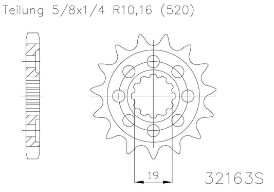 SPROCKET FRONT MOTO MASTER STEEL 13T HUSQVARNA TC250 TE250 TE310 TXC250 TXC310