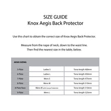 KNOX Size Chart - Aegis Back Protectors