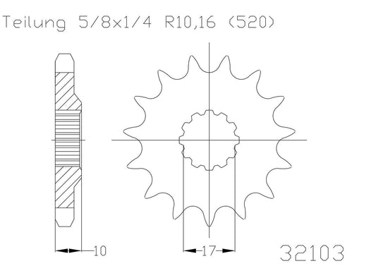 SPROCKET FRONT MOTO MASTER STEEL 13T HUSQVARNA CR125 98-13 WR125 98-13