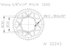 SPROCKET REAR MOTO MASTER ALUMINIUM 48T BLACK 250F 250R 350 E-SM SX XC FREERIDE