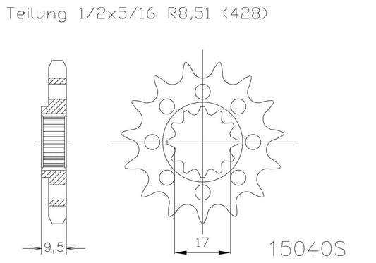 SPROCKET FRONT MOTO MASTER STEEL 12T HUSQVARNA TC85 14-17 KTM 105 SX 04-11 85 SX 04-17