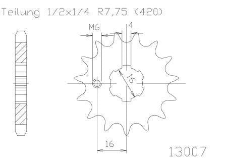 SPROCKET FRONT MOTO MASTER STEEL 13T KAWASAKI KX PW TTR SUZUKI RM RMX DR DRZ YAMAHA PW TTR