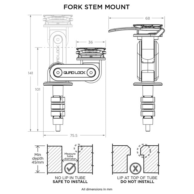 Quad Lock Fork Stem Mount