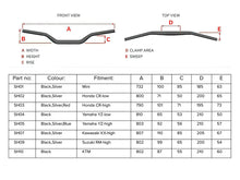 22.2mm Alloy Handlebars YZ High AL6061 Black Artrax (SH05B)