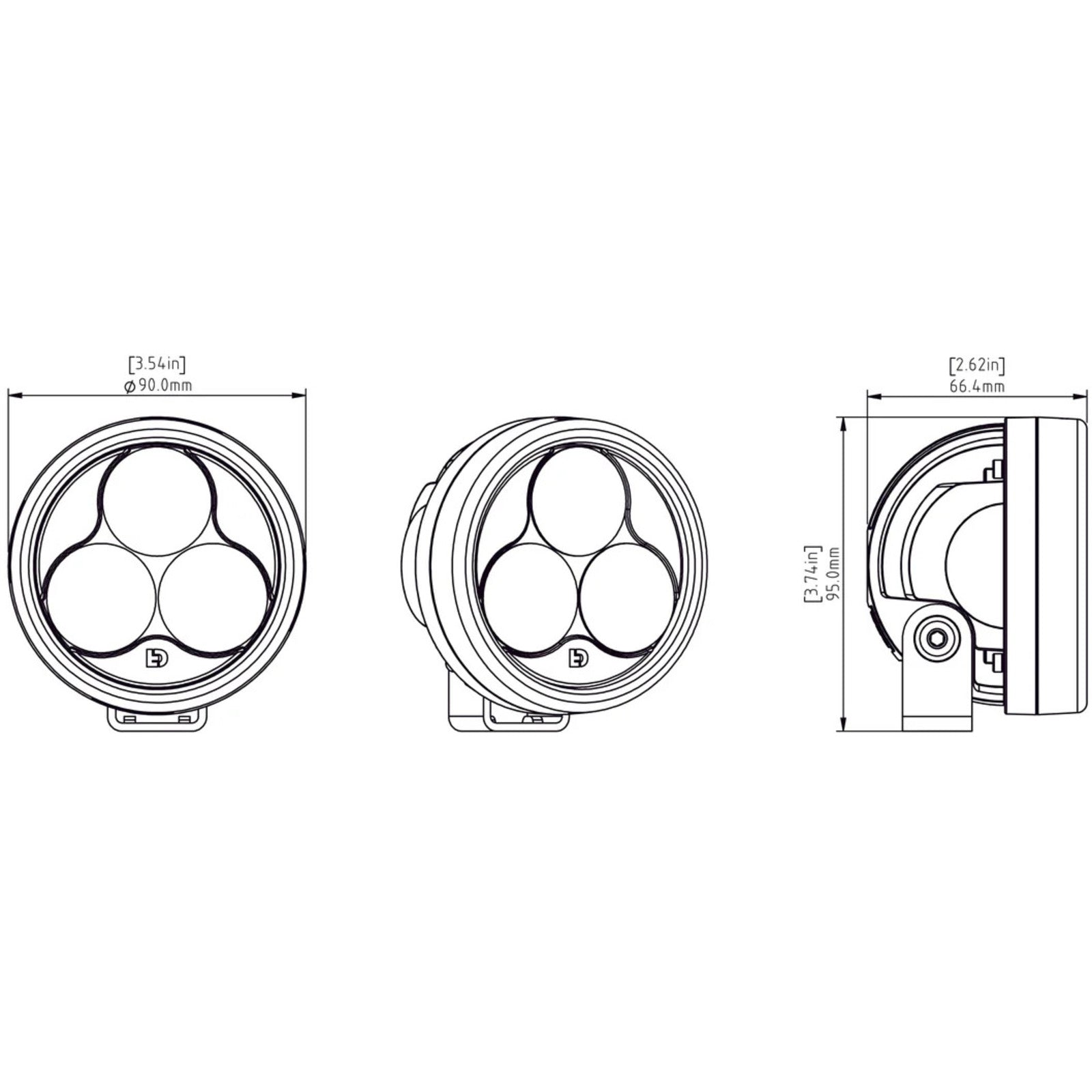 Denali D3 LED Driving Light - DataDim™ Technology - Single