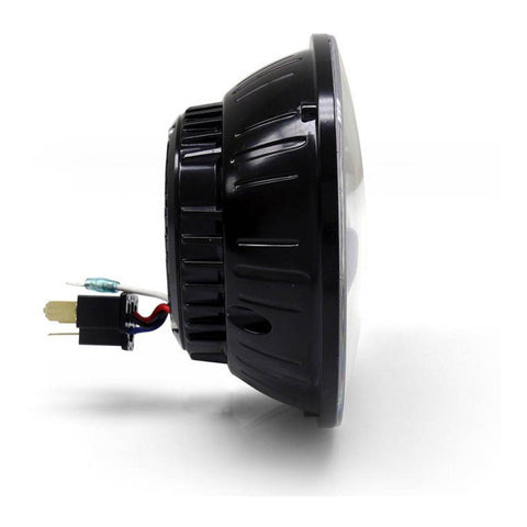 Denali M5 E-Mark LED Headlight Module, 5.75" Round, Black Chrome
