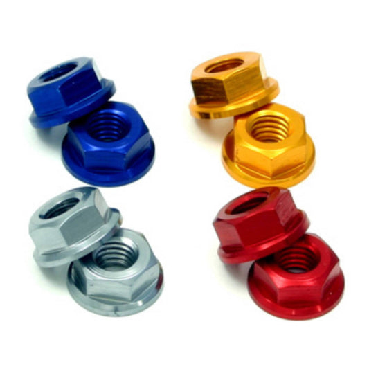 DRC ALUMINUM M6 FLANGE NUTS GOLD 4PCS