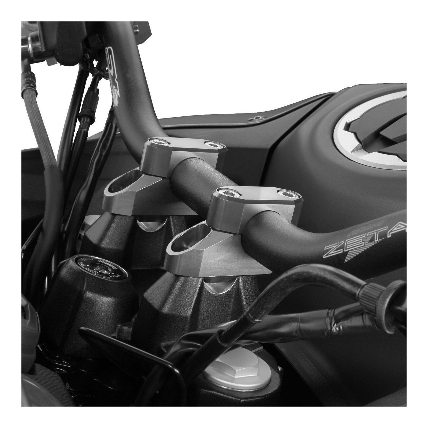 Zeta Bar Rise Kit Offset: 20mm Height: 26mm 22.2/28.6mm Bar - Ti-Colour