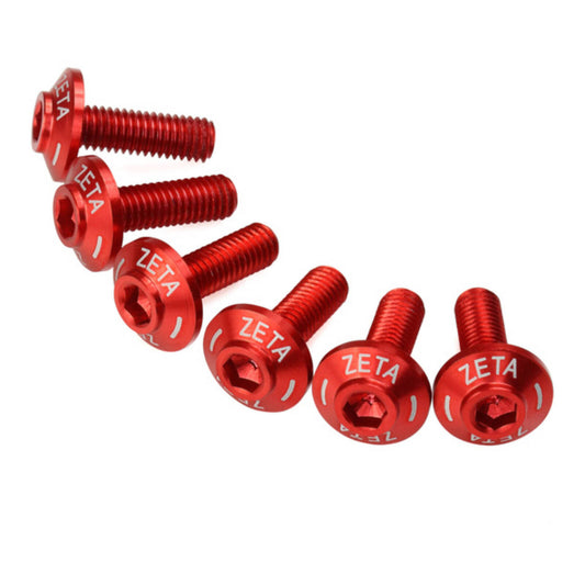 Zeta Screen Bolt Set Red (6pcs)