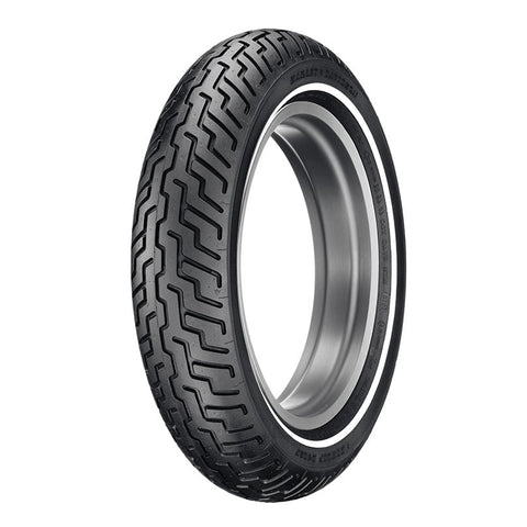 Dunlop MU85-16 D402 Rear Tyre - 77H Bias TL - Harley Davidson Branded - Slim White Wall