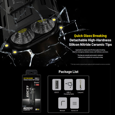 Nitecore Edc37 8000 Lumen Edc Flashlight