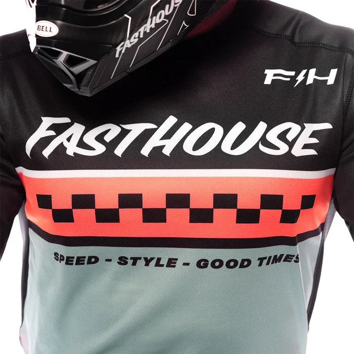 FastHouse Elrod Formula LS Jersey - Oceanic Mint/Hyper Coral