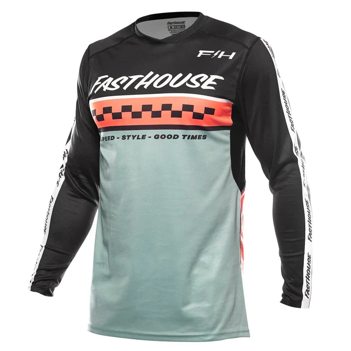 FastHouse Elrod Formula LS Jersey - Oceanic Mint/Hyper Coral
