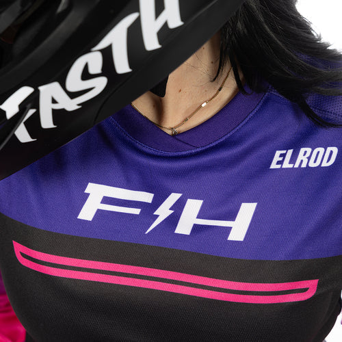 FastHouse Elrod React Women's Jersey - Electric Fuchsia/FH Purple