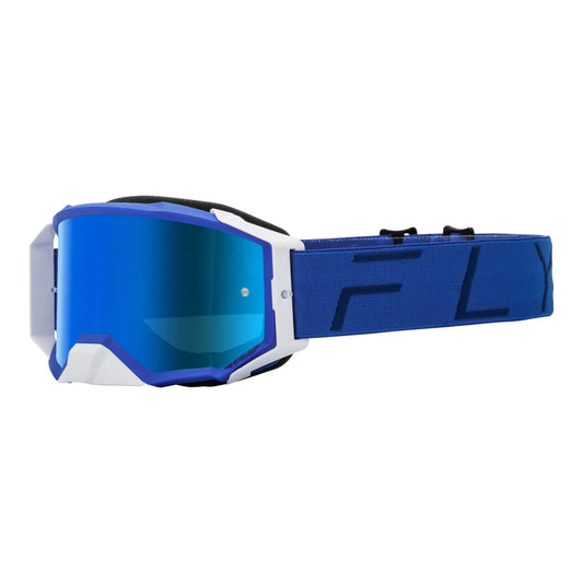 FLY Racing Zone Pro Goggle - Blue with Sky Blue Mirror / Sky Blue Lens