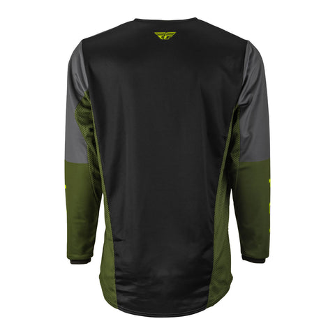 Fly Racing Kinetic Jet Jersey - Black / Olive Green / Hi-Vis