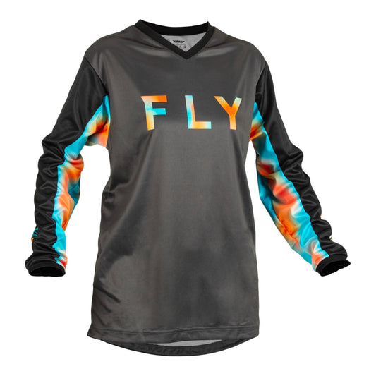 Fly Racing Ladies F-16 Jersey - Grey / Pink / Blue