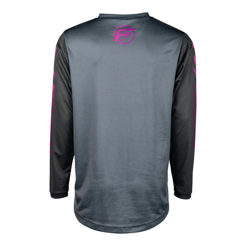 FLY Racing Youth F-16 Jersey - Grey / Charcoal / Pink