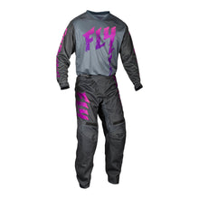FLY Racing Youth F-16 Pants - Grey / Charcoal / Pink