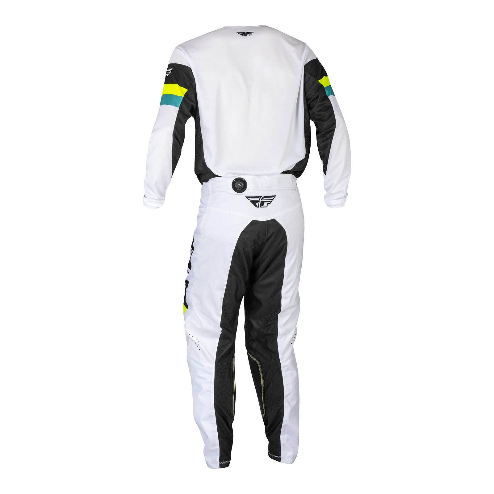 FLY Racing Kinetic Prix Pants - White / Black / Hi-Vis