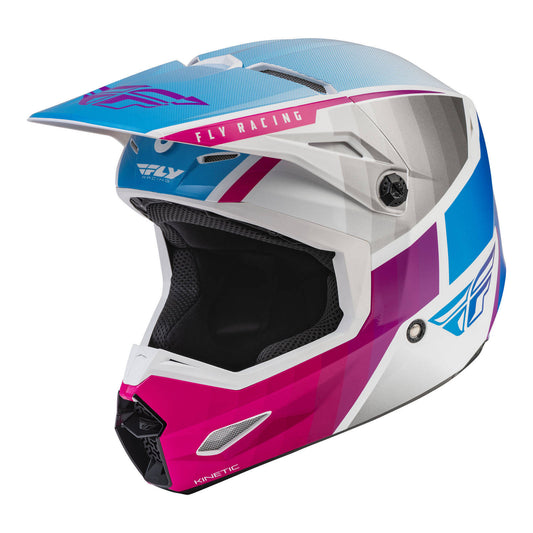 Fly Racing Kinetic Drift Helmet - Pink / White / Blue