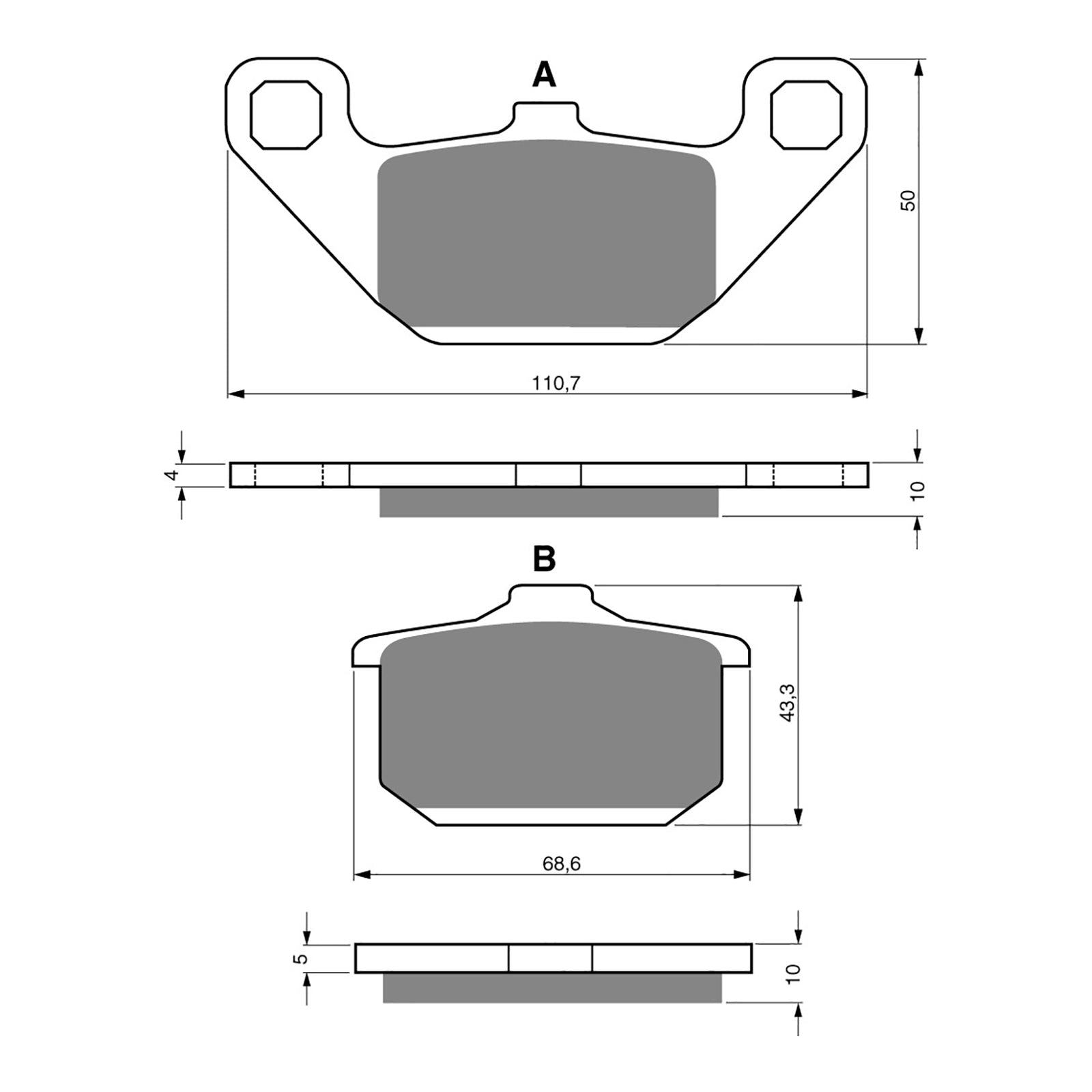 BRAKE PADS GOLDFREN SINTERED SPORTS GF037 - S3 ( PH26 )