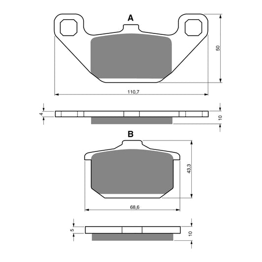 BRAKE PADS GOLDFREN SINTERED SPORTS GF037 - S3 ( PH26 )