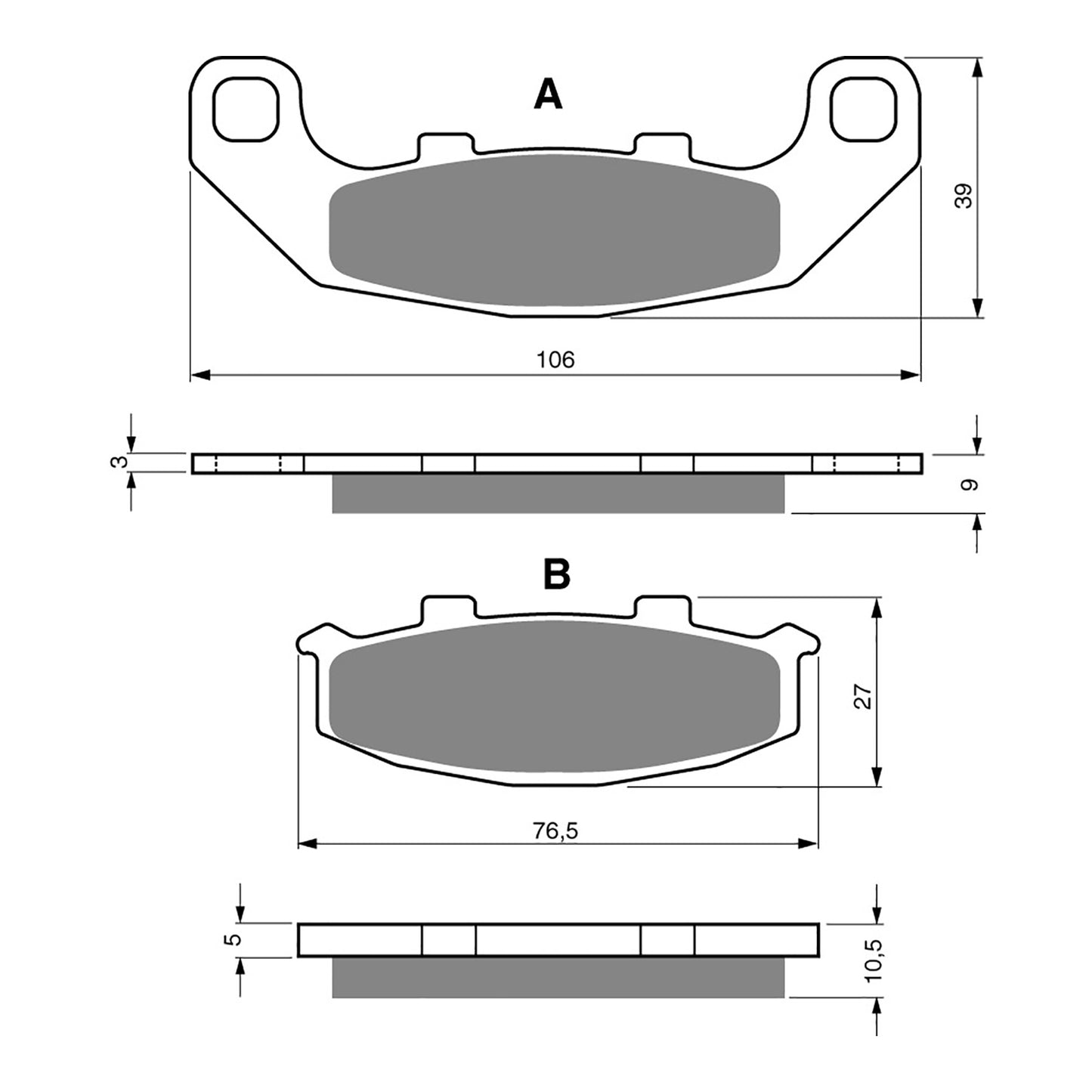 BRAKE PADS GOLDFREN SINTERED SPORTS GF044 - S3 ( PH60 )