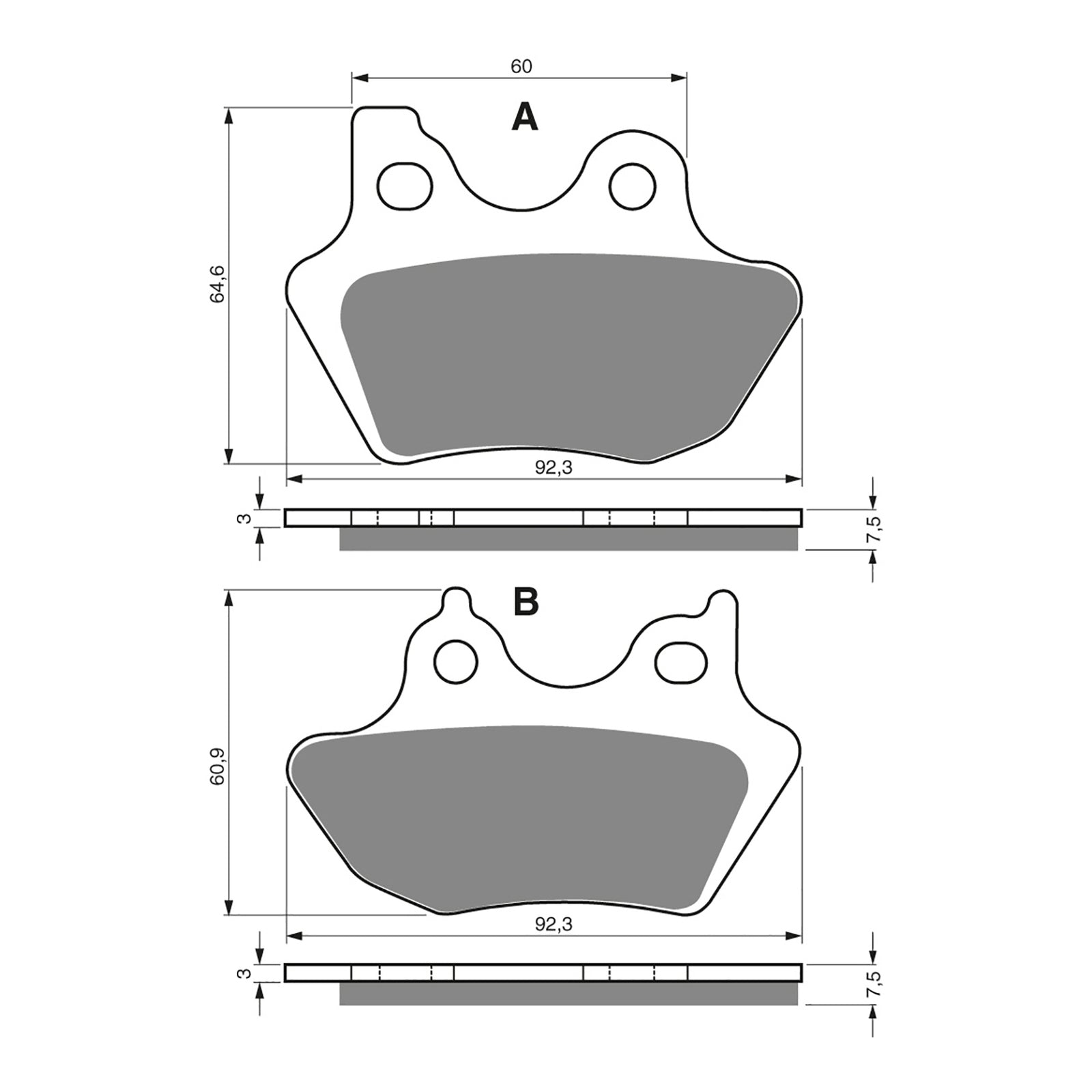 BRAKE PADS GOLDFREN SINT SPORTS GF181 - S3 ( PH279 / PH347 )