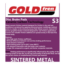 BRAKE PADS GOLDFREN SINTERED SPORTS GF242 - S3 ( PH381 )