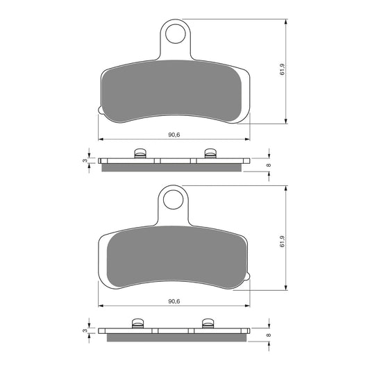 BRAKE PADS GOLDFREN SINTERED SPORTS GF275 - S3 ( PH398 )