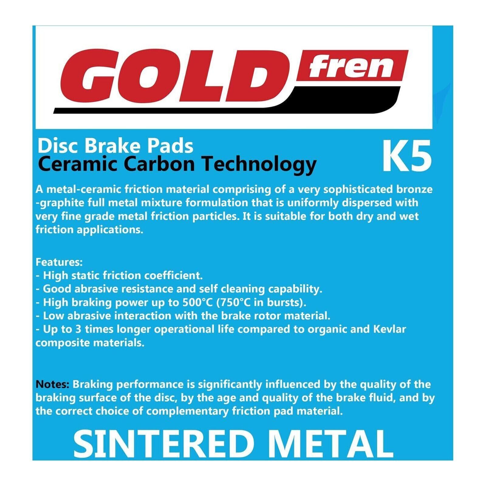 GOLDfren Brake Pads - K5 Off-Road Racing