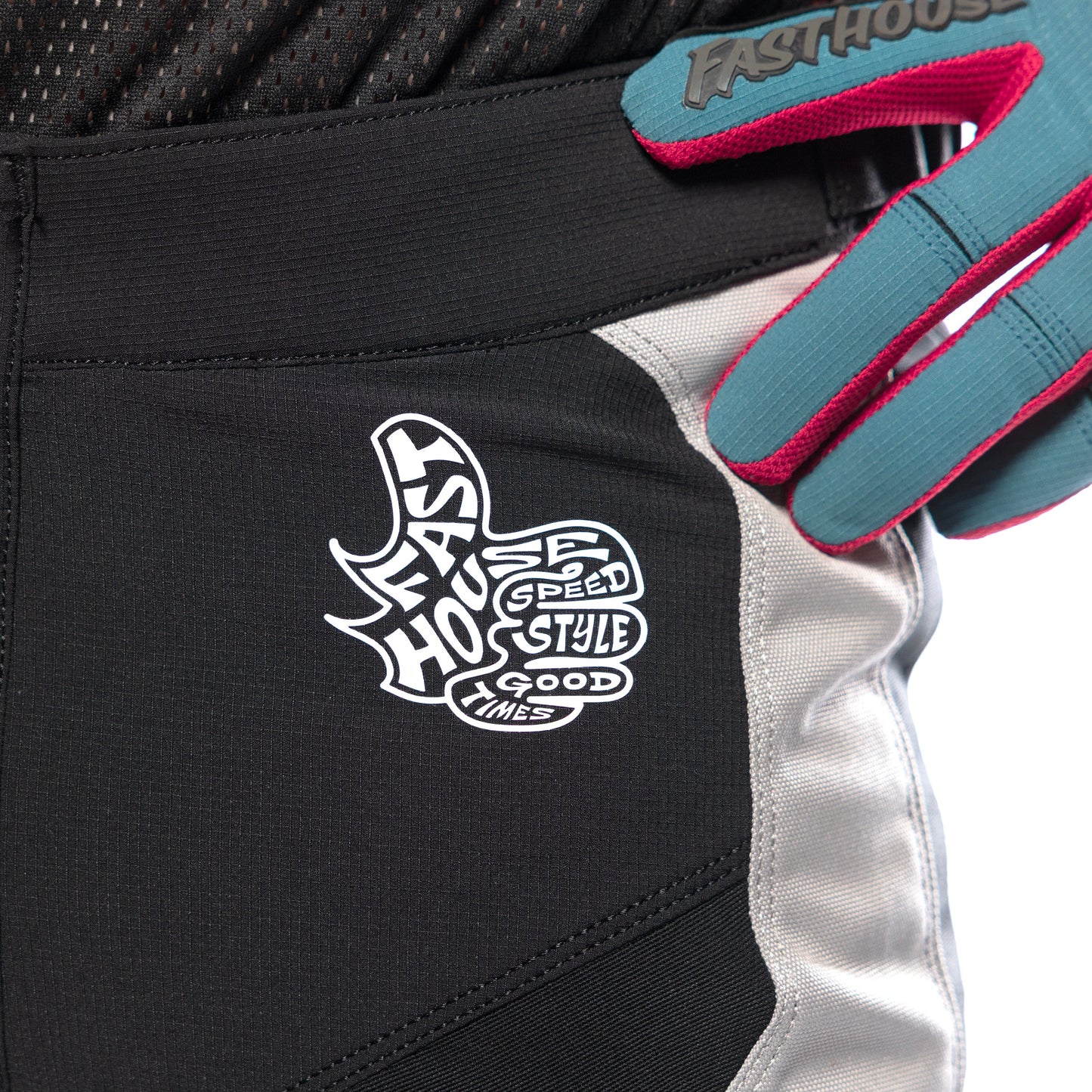 FastHouse Grindhouse Club Pant - Light Gray/Black/Teal