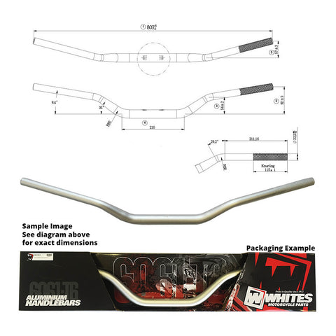 Whites Handlebars Alloy 6061 Taper 1-1/8" (28.6mm) YZ/WR Silver