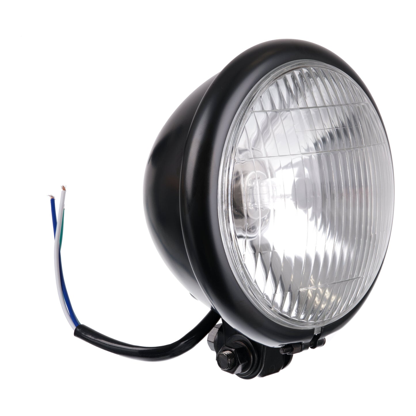 WHITES HEADLIGHT BATES 5 3/4 BTM MNT H4 60/55w BLK