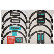 Charged 12 inch Blue Decal Set