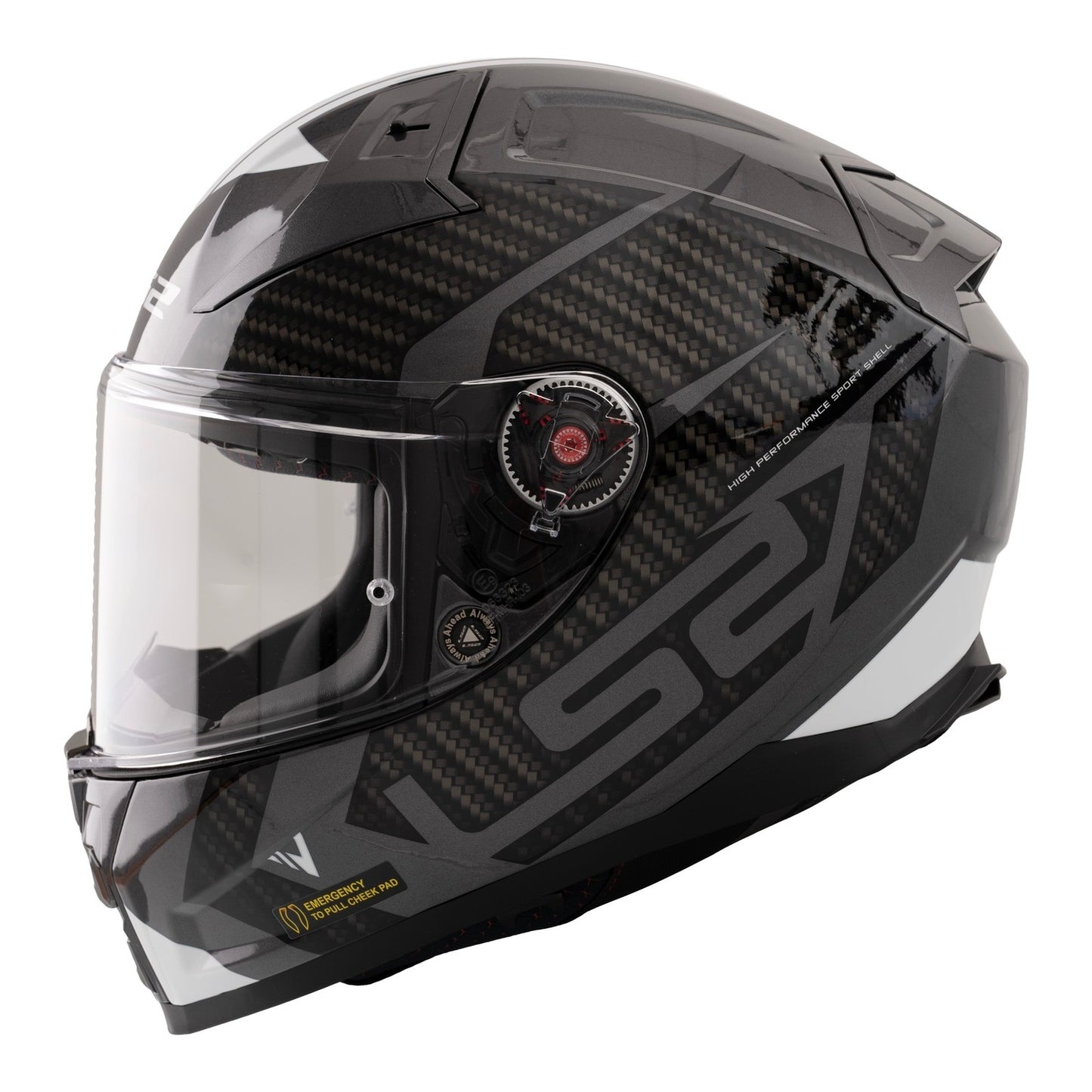 LS2 FF811 Vector II Splitter Helmets - Gloss Black / White 06