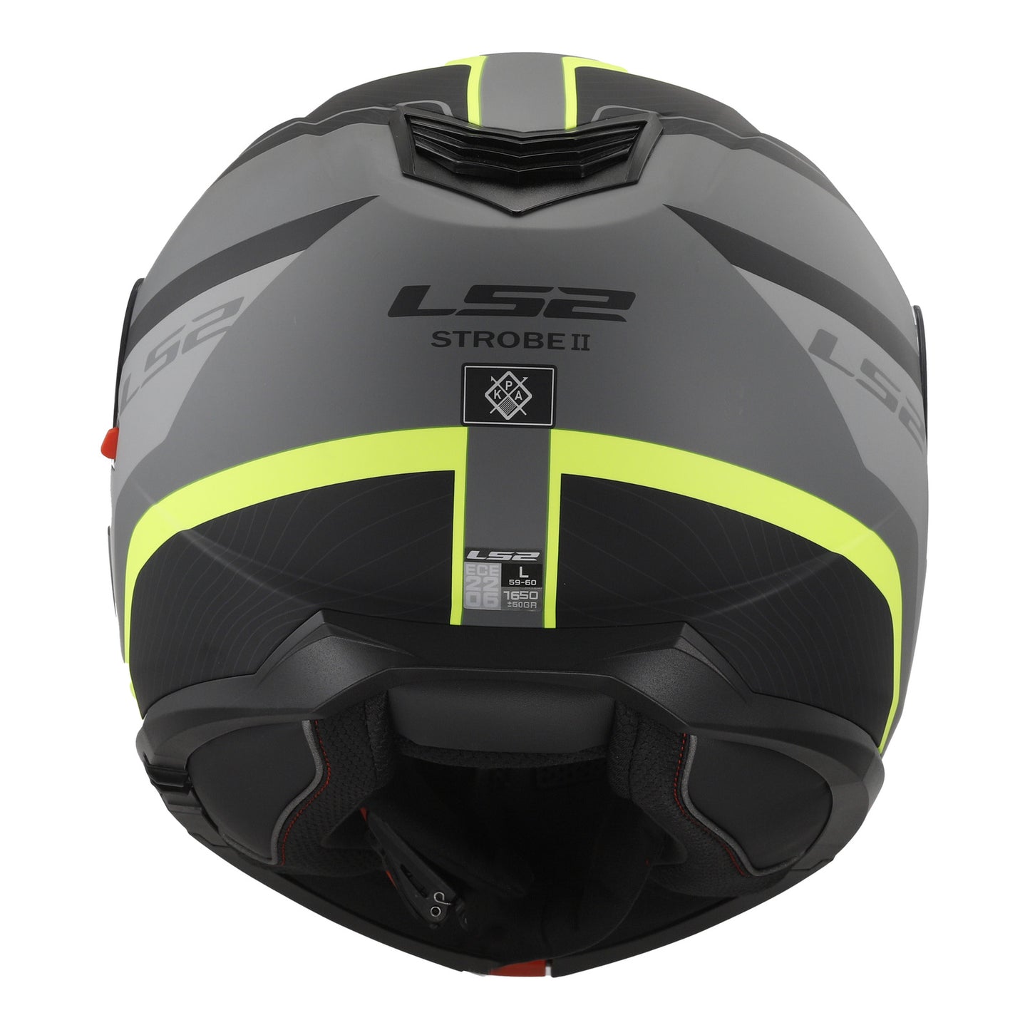 LS2 FF908 Strobe II Monza Flip Front Helmets - Matte Black / Hi-Vis Yellow 06