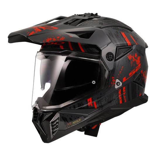 LS2 MX702 Pioneer II Crazy - Black / Grey / Red 06