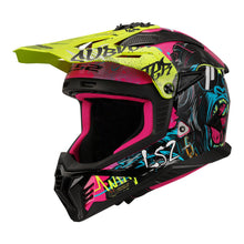LS2 MX708 Fast II Gorilla Helmet - Purple / Hi-Vis Yellow 06