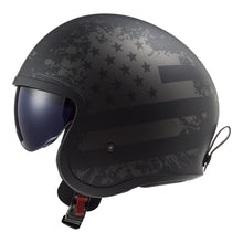 LS2 OF599 Spitfire II Flag Helmet - Matte Black 06