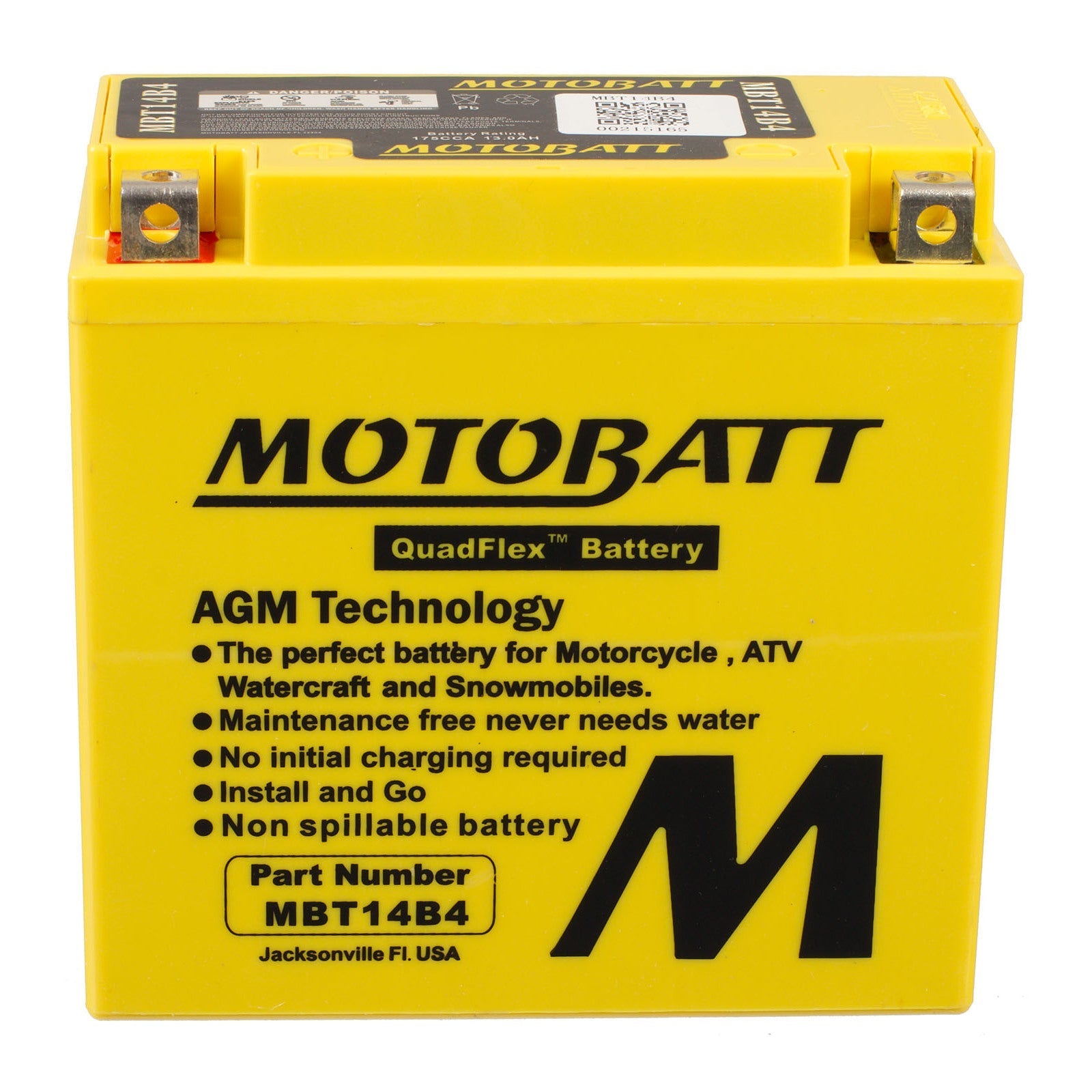 Motobatt Battery Quadflex AGM - MBT14B-4 (Near new)