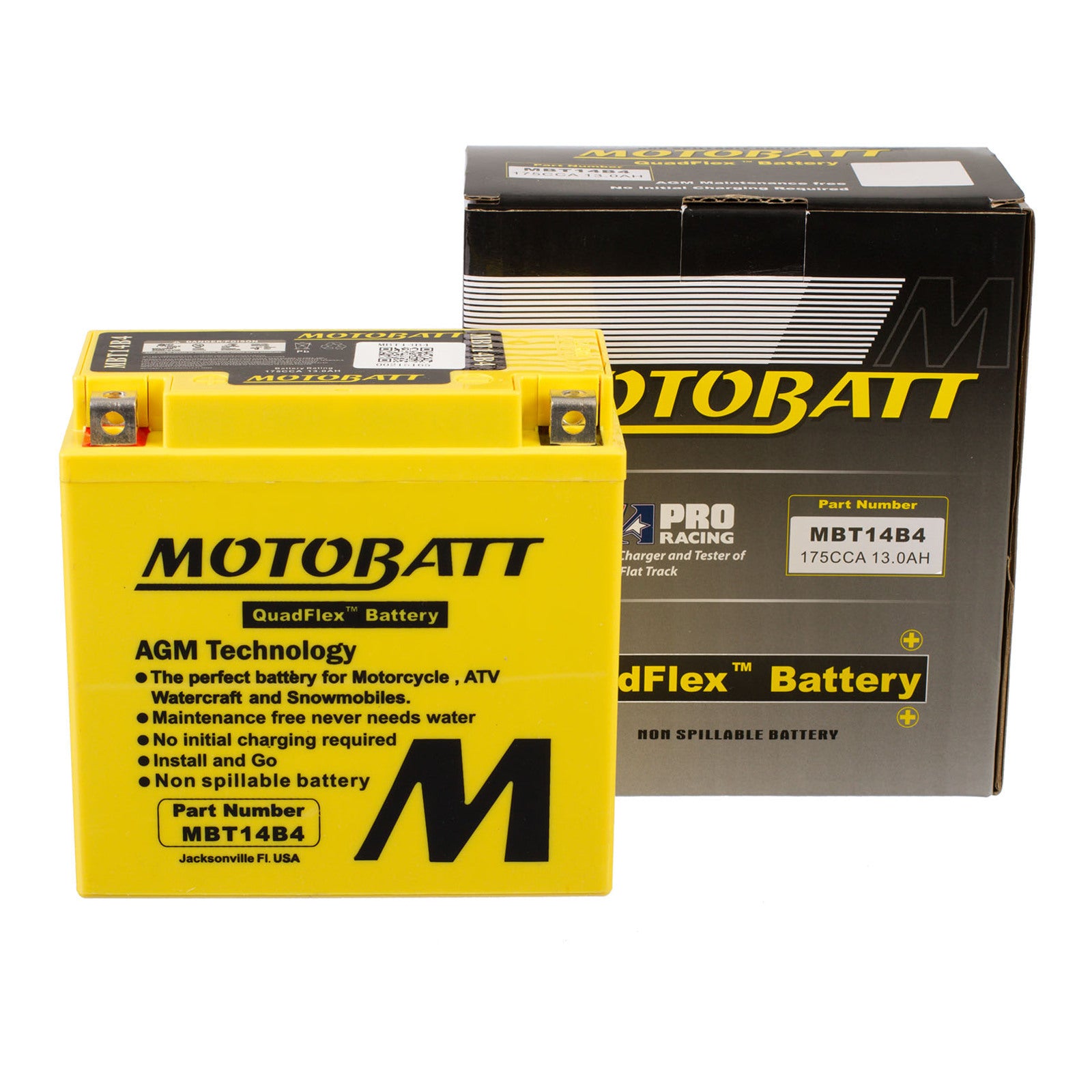Motobatt Battery Quadflex AGM - MBT14B-4
