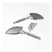 Whites Mirror - Universal Skeleton Hand Chrome / Black Harley (Pair)