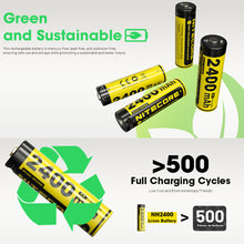 Nitecore Li Ion Rechargeable Aa Battery 2400 Mah 1.5 V 4 Pack Kit