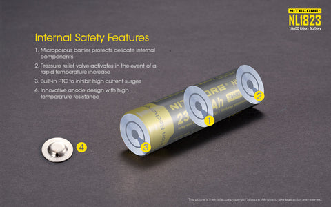 Nitecore Li Ion Rechargeable Battery 18650 (3.7v / 2300m Ah)
